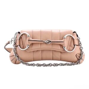 Gucci Tan Shoulder Bag with Silver Chain